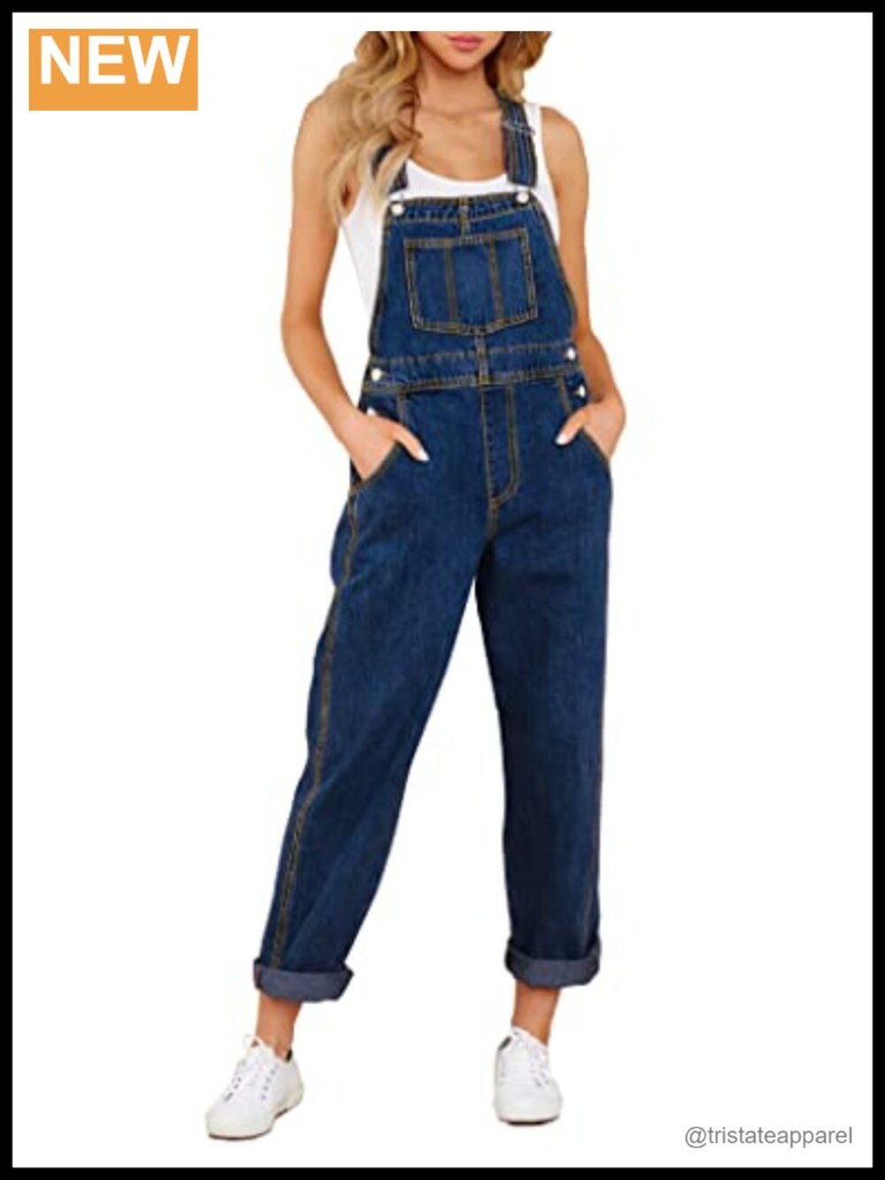 Women's Loose Fit Denim Bib Overalls Adjustable Straps Stretch Jean Jumpsuit
